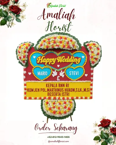 Karangan Papan Bunga Pernikahan di Kedungsugih